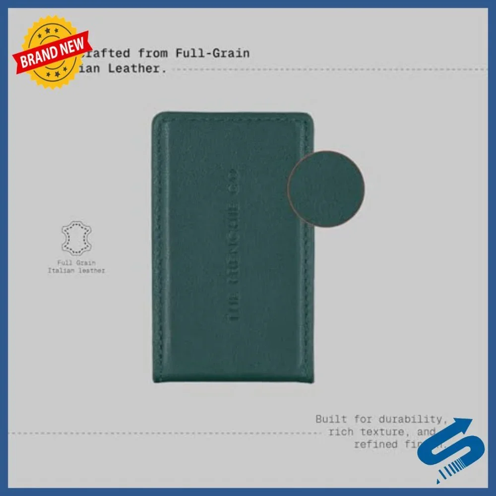 Full-Grain Italian Leather Money Clip with Apple AirTag Pocket